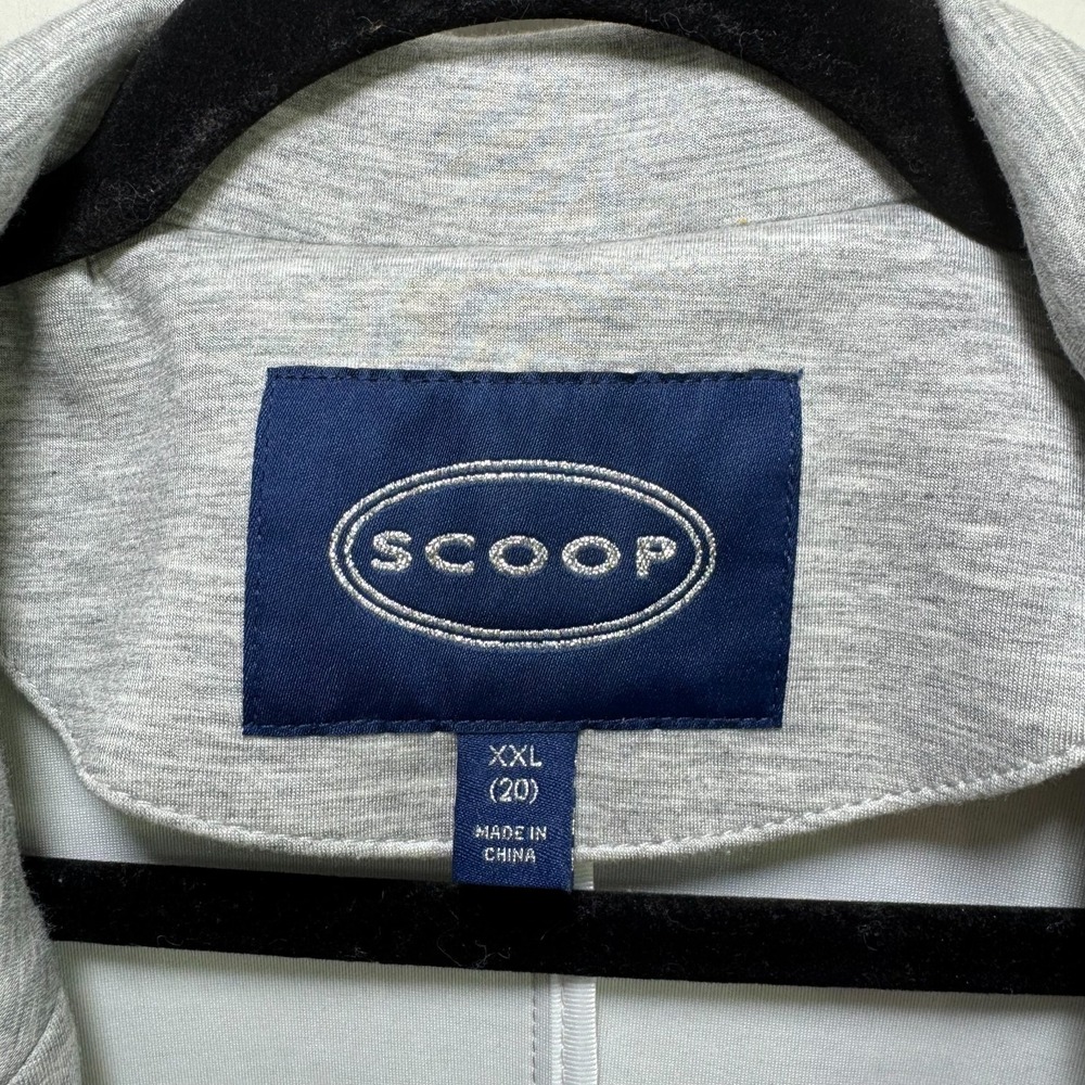 Scoop Scubaknit Relaxed Scrunched Career Preppy Pockets Soft Blazer XXL Gray - Picture 3 of 9